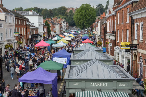 street festival, gazebos,crowd of people