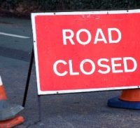 Road closed sign