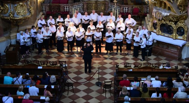 Choir singing in church