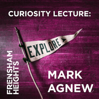 Logo advertising a curiosity lecture