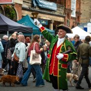 Town crier making an announcement