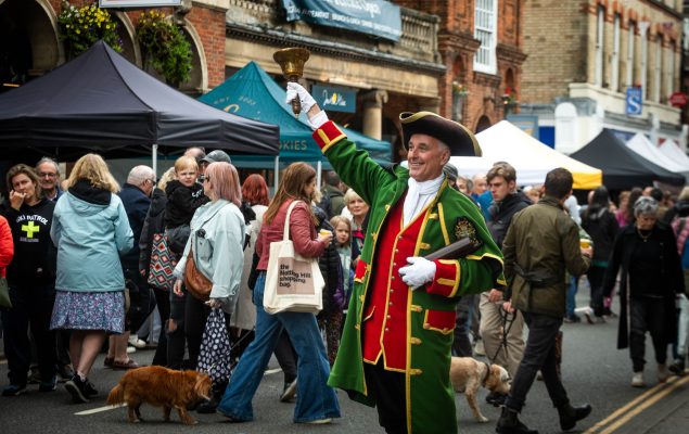 Town crier making an announcement